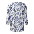 thumbnail image 5 of HKEJIAOI Blouse pour Femmes Manches 3/4 Imprimé Floral Ajustée TG Hauts d'Été, 5 of 5