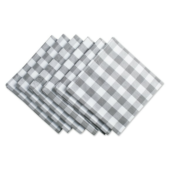 Gray-White Checkers Napkin (Set of 6)