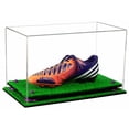 thumbnail image 2 of Better Display Cases Clear Acrylic Large Shoe Display Case for Basketball Shoe Soccer Cleat Football Cleat with Purple Risers and Turf Base (A013/V11), 2 of 4