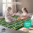 thumbnail image 4 of ODIKA 3'x5' Machine Washable Non-Slip Area Rug, Whimsical Cane Stripes with Twinkling Starbursts and Curly Ribbons High Traffic Rug, Green, 625441, 4 of 5