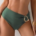 thumbnail image 3 of PWPSG Strapless Bandeau Bikini with Metal Ring Detail and Cross Over High Waist Bottom Two Piece Swimsuit Green XL, 3 of 6