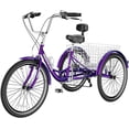 thumbnail image 5 of ABORON Adult Tricycle,3 Wheel Bike Adults,Three Wheels Cruiser Bike 16/20/24/26 inch Wheels,1/7 Speed,Cargo Basket,Multiple Colors, 5 of 8