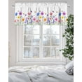 thumbnail image 5 of Colorful Wildflower Valances for Windows Bee Butterfly Purple Blue Pink Plant Valance Rod Pocket Short Window Treatments Curtains for Kitchen Bathroom Living Room Bedroom, 54 x 18 Inch, 5 of 7