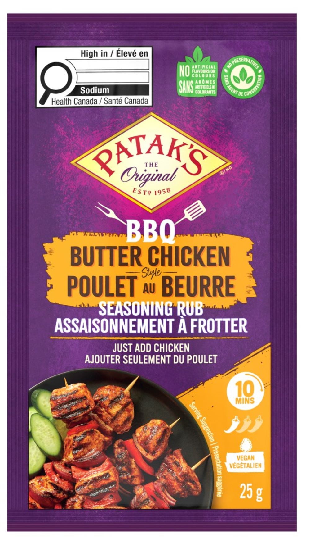 Patak's BBQ Butter Chicken Seasoning Rub, 25g, PATAK'S BBQ BUTTER CHICKEN SEASONING RUB, 25GR