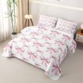 thumbnail image 3 of Erosebridal Pink Bow Silhouettes Bed Spread Queen,Ribbon Coquette Bowtie Queen Coverlet Set For Girls,3pcs, 3 of 7