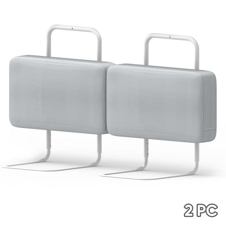 Kidsbuddy 19.7" Toddler Bed Rails Guard Foldable Portable Kids Bed Rail 5 Hole Height Adjustable Bed Rails for Toddlers, 2PC, Grey
