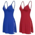 thumbnail image 2 of LWP 2 Pack Women's Lingerie Sexy Nightwear Spaghetti Strap Nightgown Babydoll Chemise, 2 of 10