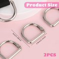 thumbnail image 2 of Qucyy D Ring Spring Key Hooks Clip, 2 Pcs Semicircle Metal Spring Key Ring Small Metal Snap Keyring Hooks Clip Buckles Clasp, Flat D Ring for Purses (Silver), 2 of 5