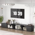 thumbnail image 2 of Feishominoo Extendable TV Stand, Modern Entertainment Center for TVs up to 110", Wood Reversible TV Media Console with Storage and Shelves for Living Room Bedroom, Black, 2 of 12