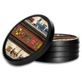 thumbnail image 1 of Silicone Non-Slip Drink Coasters with Removable Printed Absorbent Felt Pad - Set of 4 - Trains & Signs II - Image by Dan Morris, 1 of 3