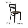 thumbnail image 5 of Flash Furniture HERCULES Series Black Ladder Back Metal Restaurant Chair - Mahogany Wood Seat, 5 of 10