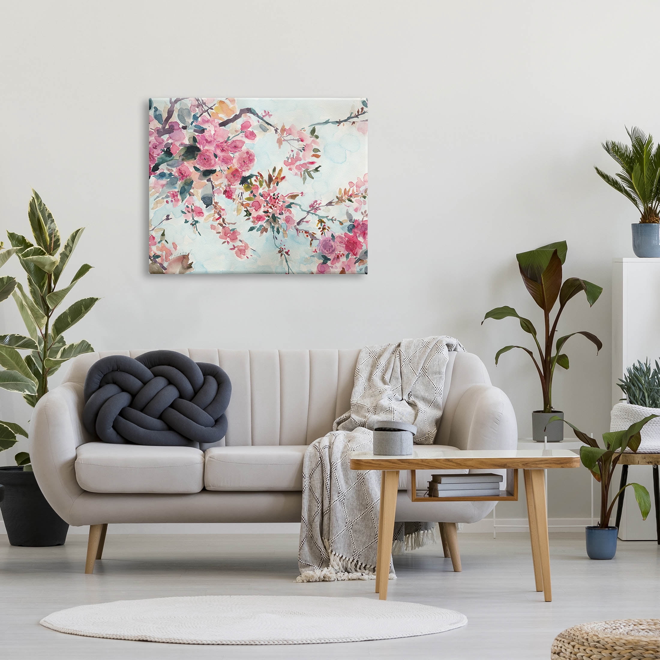 Budding Cherry Blossoms Nature Botanical & Floral Graphic Art Gallery Wrapped Canvas Print Wall Art