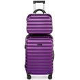 thumbnail image 1 of Hard Case Luggage 2 Piece Sets Carry On Luggage Lightweight With Spinner Wheels Rolling Suitcase 22x14x9 Airline Approved PC+ABS TSA Lock Hardshell Travel Carry On Hardside 14/20 Inch 2PCS,Purple, 1 of 6