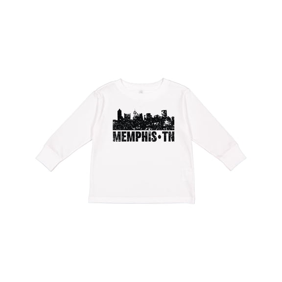 Inktastic Memphis city Skyline with Grunge Boys or Girls Long Sleeve Toddler T-Shirt