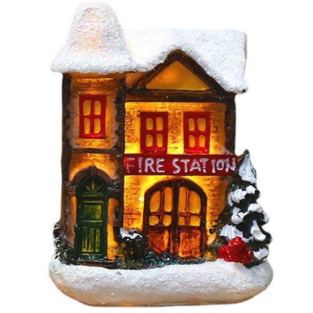 Navidad Casas De Pueblo Casa De Resina Pueblo Con Luz Edificios De Pueblo Coleccionables Decoración De Adorno De Navidad Sweethay HA043216-04