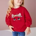 thumbnail image 2 of Teen Girls Sweatshirt Pullover Cute Printed Long Sleeves Sweatshirts Casual Crew Neck Fall Winter Pullover Tops Clothes Casual Comfy Fleece Jumper School Warm Girl Coat, 2 of 5