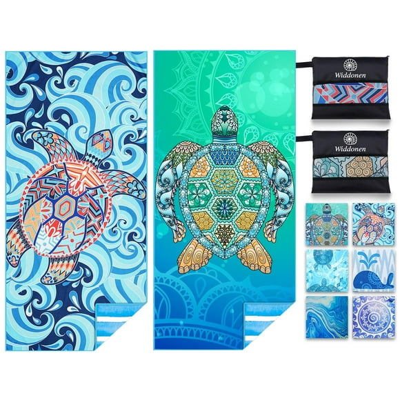 2 Pack Serviette de Plage Légère en Microfibre Sans Sable Séchage Rapide Absorbante Serviettes Compactes Fines pour Piscine Camping Accessoires de Plage Grande Capacité pour Voyage Vacances