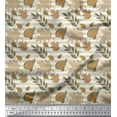 thumbnail image 1 of Soimoi Poly Georgette Tissu Stripe & Automne Feuilles Tissu Imprimé 1 Yard 52 Inch Wide, 1 of 3
