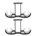 thumbnail image 1 of 1 Pair Curtain Rod Bracket Curtain Accessories Double Rod Strut Frame (Black), 1 of 8