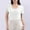 White, variant on Women's Casual T-Shirt, Soft Stretch Cotton Blend Short Sleeve U-Neck Top for Everyday Comfort, Basic Solid Tee