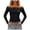 Black, variant on Women's Lace Off The Shoulder Crop Tops Y2k Goth Cinched Waist Long Sleeve Cropped T Shirts Going Out Outfits (Black, S)