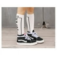 thumbnail image 2 of Kids Knee High Socks Boys Girls Fashion Letter Cotton Sports School Socks School Uniform Dress Socks Toddler Long Tube Seamless Knit Socks 5 Pairs, 3-8T, 2 of 9