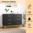 thumbnail image 5 of Accreate Chic Six Drawer Wooden Dresser with Metal Handles and Elegant Gold Accents for Bedroom Living Room Hallway and Entryway, 5 of 8