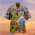 thumbnail image 4 of Las camisas más nuevas para hombre, ropa de calle, camisa de playa para hombre, camisa hawaiana de manga corta con calavera 3d genial, camisetas de verano de gran tamaño para hombre, ropa para mujer, 4 of 4