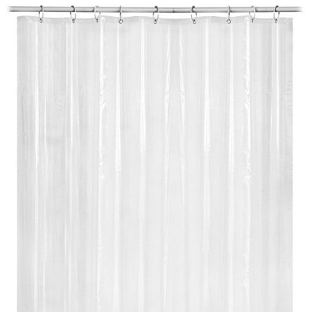 Cortina de ducha transparente impermeable, cortinas de baño PEVA con gancho (180x180cm)