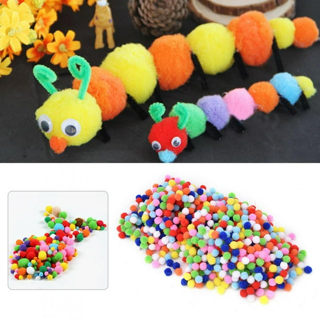 Pom Poms Ball, 1000PCS Soft Pom Poms, Mixed Color Tassels
