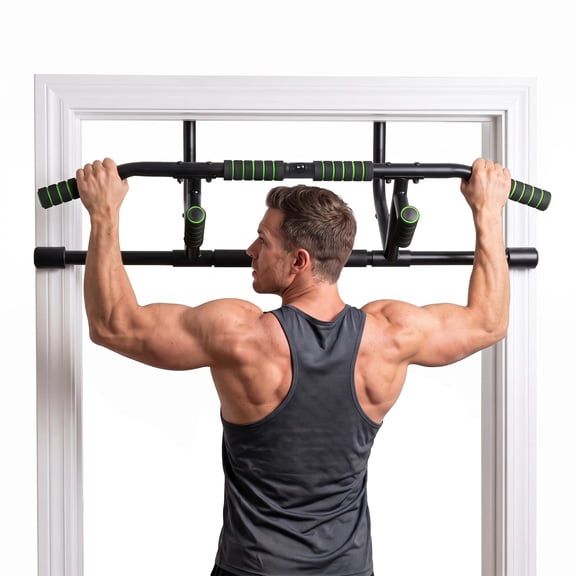 Boupower Pull-Up Bar for Doorway 440 lbs Max No Screws Padded Grips Door Frame Chin Up Bar