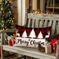thumbnail image 5 of Christmas Pillow Covers 12x20 Outdoor Buffalo Plaid Christmas Pillows Decorative Throw Pillows,Xmas Decorations Lumbar Pillow Cases for Couch Home Retro Red and Black Cushion Covers, 5 of 6