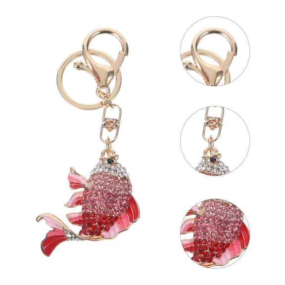 LOLIPPYY Pink Keyring Purse Charm Fashion Style Fish Shaped Charm Decoration 1Pcs for Coworkers Giving