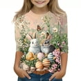 thumbnail image 2 of Xdegoge Toddler Girls Adorable Graphic T Shirt Cute Bunny In Tutu Dress Floral Bow Print Long Sleeve Crewneck Casual Playwear School Tops Comfy Breathable Activewear Pullovers, 2 of 5