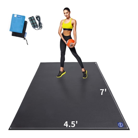 Extra Large Exercise Mat for Home Workout 84 x 54 inch, Shoe-Friendly, Non-Slip, Thick Gym Flooring Mats for All Intense Fitness - Ultra Durable