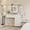 White, variant on Dressing Table with Square Mirror, 35.4 Inch Bedroom Vanity Desk with 4 Fabric Storage Drawers and Open Shelving, Space-Saving Makeup Table for Women and Girls