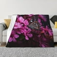 thumbnail image 1 of Balery Pink Blossoms Butterfly Manta de Franela con Dibujo, Lujo Ultra Suave y Cálido, Antipelusa y Resistente a las Arrugas para Cama, Sofá, Camping -40"x30", 1 of 6