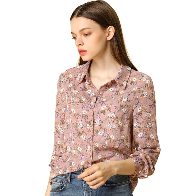 CamiFloral Con Botones Y BluDe ManLarCon Cuello En PunPaMujer RoL