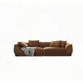 thumbnail image 5 of Modern Camel Flannel Sofa, 220×80×75cm, for Living Room, Solid Wood Frame, 5 of 16