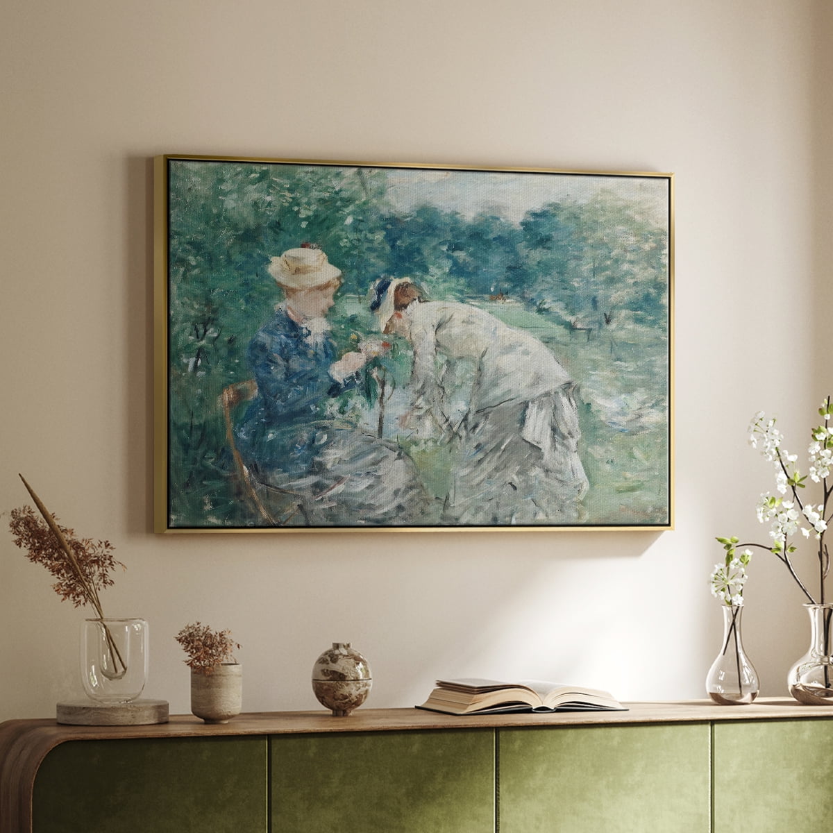 Vintage Botanical Print-LV By Wexford Home Framed in Gold Wood Gallery Wrapped Canvas 27 in. x 41 in.