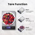 thumbnail image 2 of CROWNFUL B&aacute;scula de cocina recargable para alimentos, b&aacute;scula digital de 33 lb, gramos y onzas de peso para hornear y cocinar, carga tipo C, pantalla LCD, acero inoxidable 304, 2 of 8
