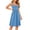 Light Blue, variant on Women's Square Neck Cami Dress with Built-in Bra Stretch A-Line Casual Midi Dress Knee Length Everyday Dress