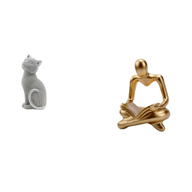 Figura de escritorio,Estatua de gato,linda estantería,escritorio,decoración del hogar,Figura de pensador abstracto,Estatua de pensador abstracto,decoración para el hogar,Figura humana