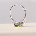 thumbnail image 4 of Real natural peridot ring sterling silver emerald cut green stone August birthstone wedding ring for women, 4 of 5