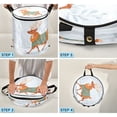 thumbnail image 4 of 50L Extra Large Popup Hamper Collapsible Laundry Basket With Zippered Lid 15.7x18.5in The Reindeer Walking, 4 of 7