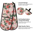 thumbnail image 4 of Dailycode Double Sided Oven Mitt with Loop Heat Resistant Kitchen Long Potholders 7" x 35" Strawberries Flowers Leaves, 4 of 6