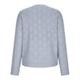 thumbnail image 4 of Odeerbi Winter Knit Sweater For Women 2024 Casual Round Neck Long Sleeved Pullover Sweater Gray, 4 of 5