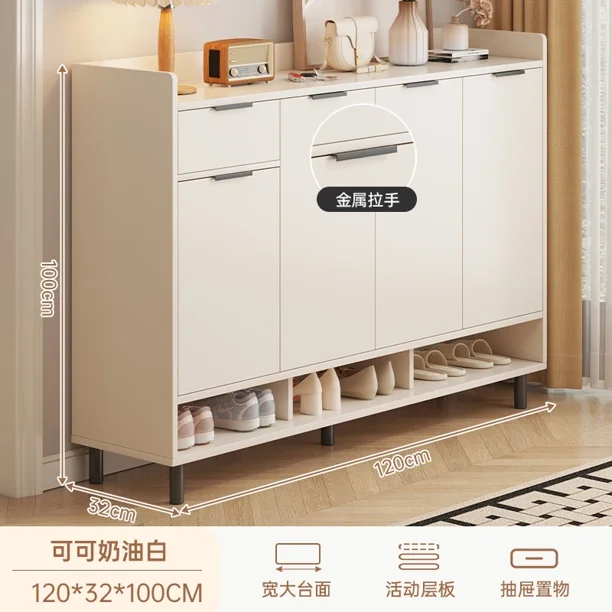 Gabinetes de zapatos sencillos para sala de estar, Zapatero moderno minimalista japonés de lujo, diseño de biblioteca, muebles de entrada