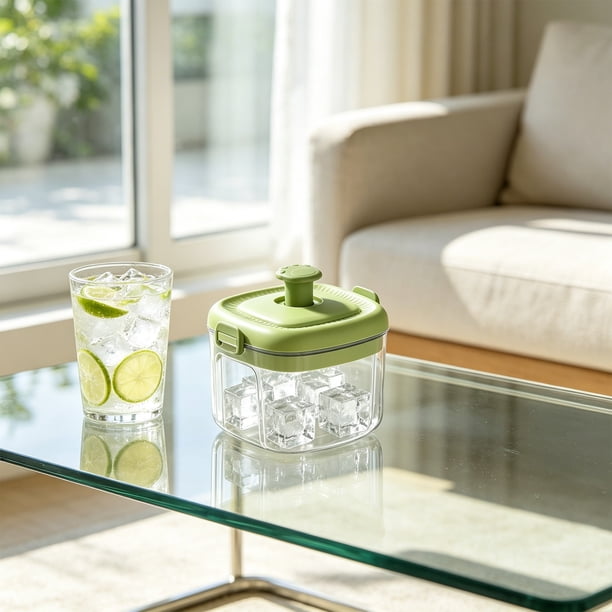 Press-to-Release Ice Cubes Tray With Lid Food-Grade Refrigerator Ice Lattice