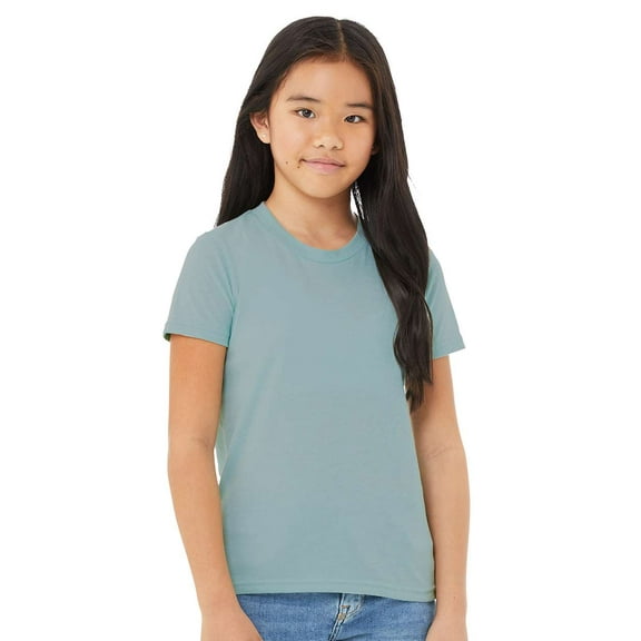 BELLA CANVAS Youth CVC Unisex Jersey Tee 3001YCVC - Heather Blue Lagoon Size XL